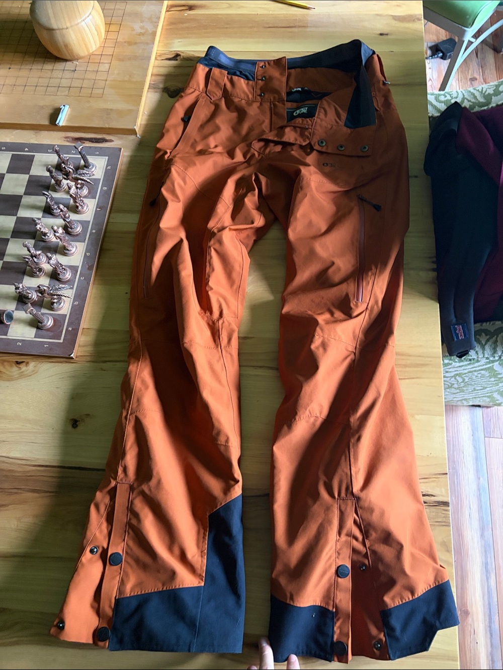 Men's Rust Orange Ski Joggers with Black Trim - Technical Snow Pants